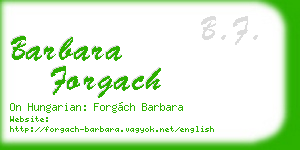 barbara forgach business card